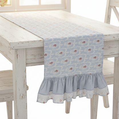 Runner con pizzo sangallo serie ‘Sorpresa Barocca’ 50x150 - Blanc Maricló