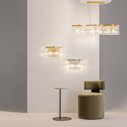 Lampadario a sospensione rettangolare 'Dune' in oro lucido L93,50XP12xH14