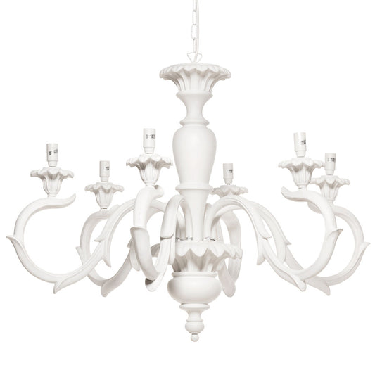 Lampadario 5 luci 'Margherita' D55xH55 colore bianco - L'arte di nacchi
