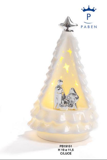 Albero con stella e Natività oro D 11,5 H19,5 - Paben