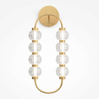 Applique 'AMULET' a led con sfere in oro lucido