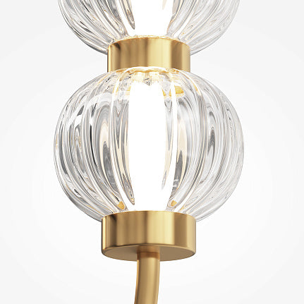 Applique 'AMULET' a led con sfere in oro lucido