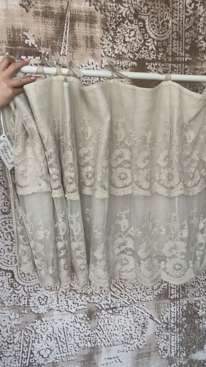 Mantovana pizzo Retró 160x55H colore argilla - Chez moi