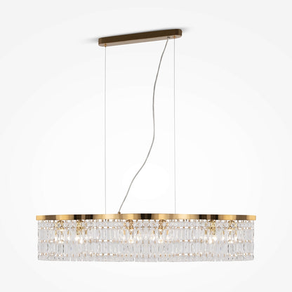 Lampadario a sospensione rettangolare 'Dune' in oro lucido L93,50XP12xH14