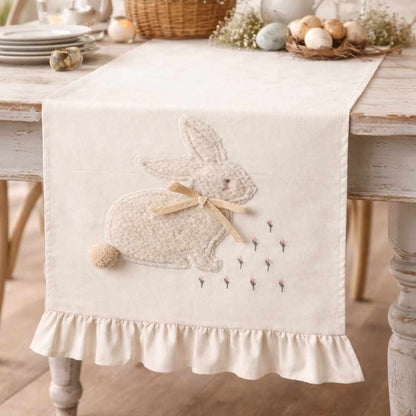 Runner con ricamo Little Joy Panna 170x45 - Clodette