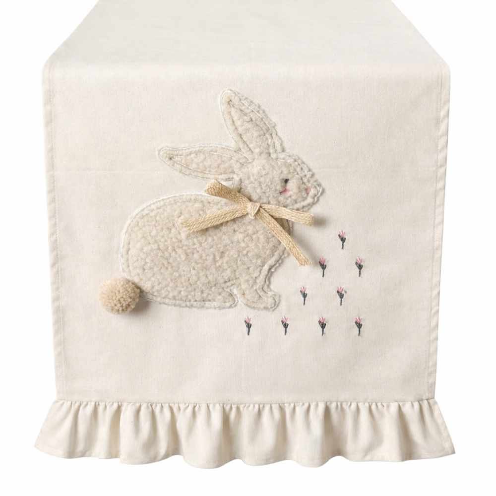 Runner con ricamo Little Joy Panna 170x45 - Clodette