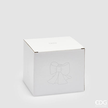 Portacandela a fiocco verde velluto L13 H11 - EDG