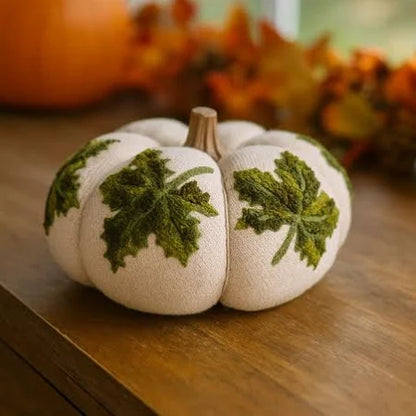 Decoro zucca in tessuto D24xH14 - Blanc Mariclò