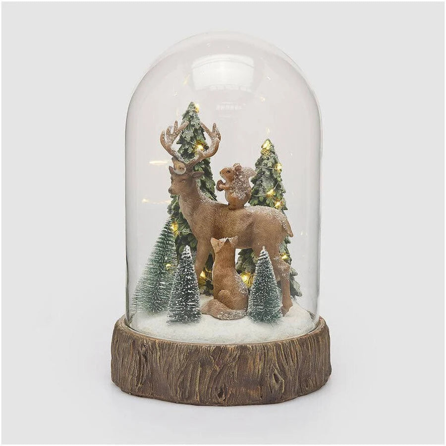 Decoro teca bosco a led natalizio D23 H36 - EDG