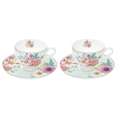 Set 2 tazze espresso con piattini "Cottage Flowers" - Easy Life