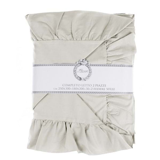 Completo letto (lenzuola) matrimoniale con gala Grigio - Blanc Maricló