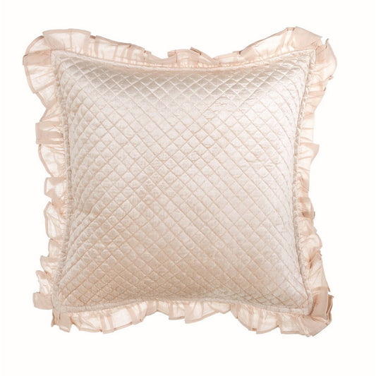 Cuscino boutis velluto con Frill serie Tresor - Blanc Maricló