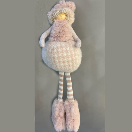 EDG - Decorazione Bimba Tricot Calze-Righe H40 Rosa