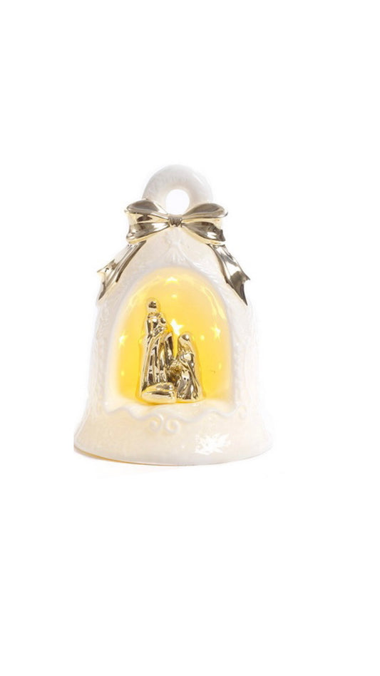 Campana con fiocco e Natività H21,5 - Paben