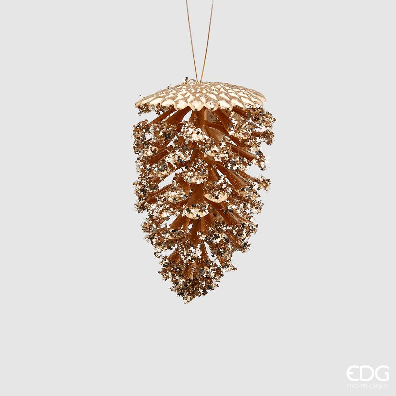 Decoro pigna pvc glitter oro - EDG