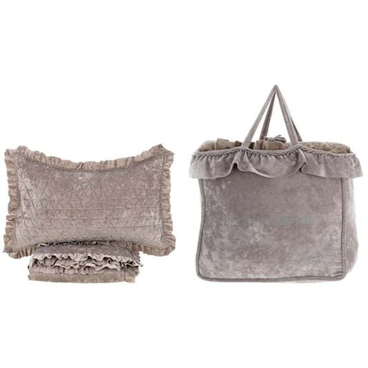 Set Trapunta matrimoniale con 2 copriguanciali in velluto - Blanc Maricló